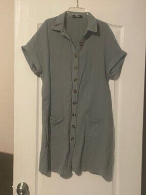 Chic Me Button Down Shirt Dress
